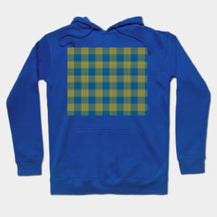 Blue / Yellow / Green "Fabric" check pattern Hoodie